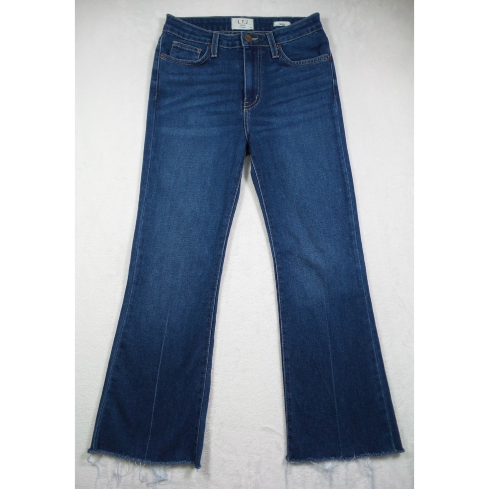 LTJ Letter To Juliet Jeans Womens Size 26 Blue Denim Sicily Dark Crop Flare